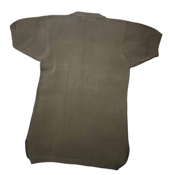 Vintage Linda Allard Ellen Tracy Tunic Dress Pocket Olive Army Green Knit S - Picture 5 of 13